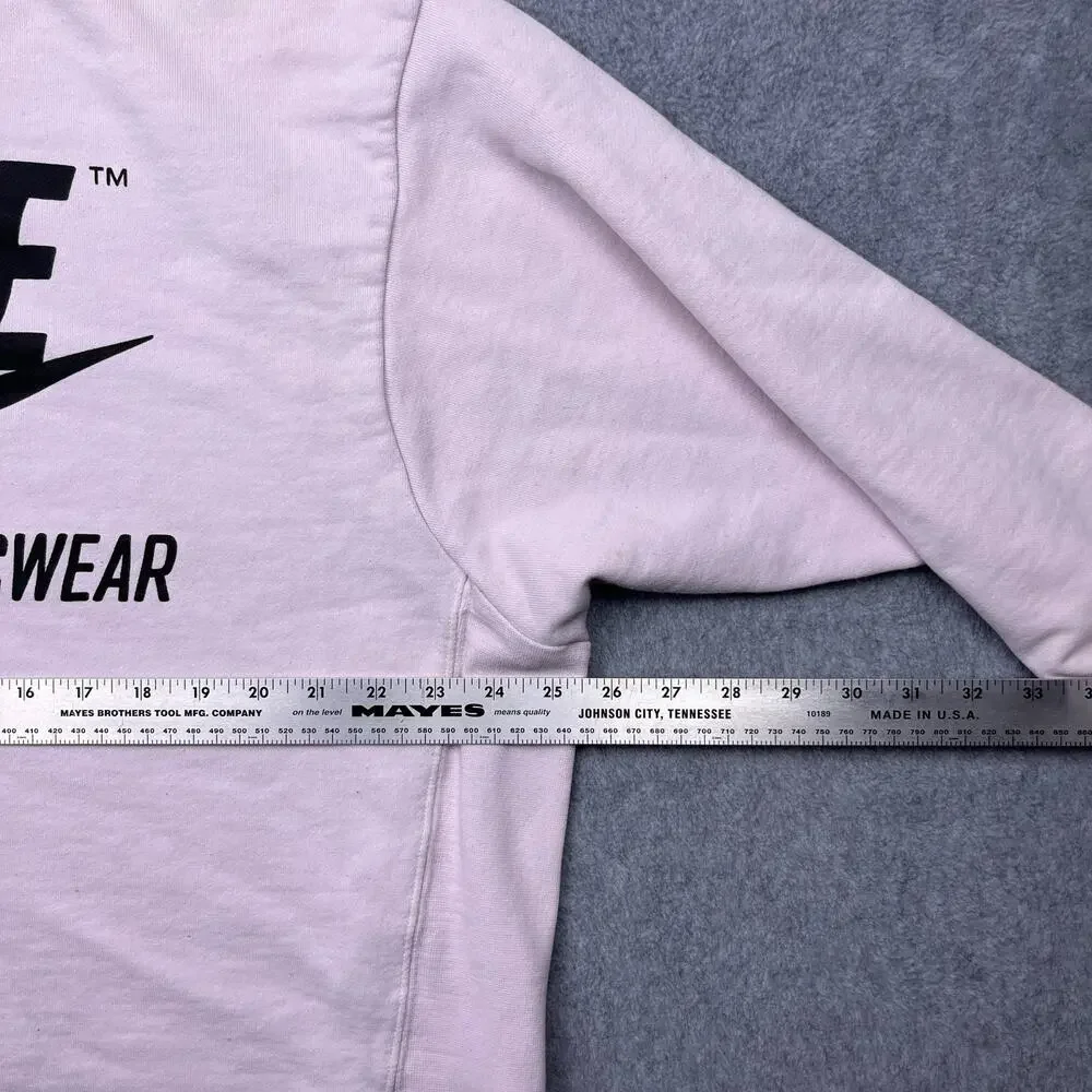 nike sportswear archive sweatshirt pink cropped swoosh large‎